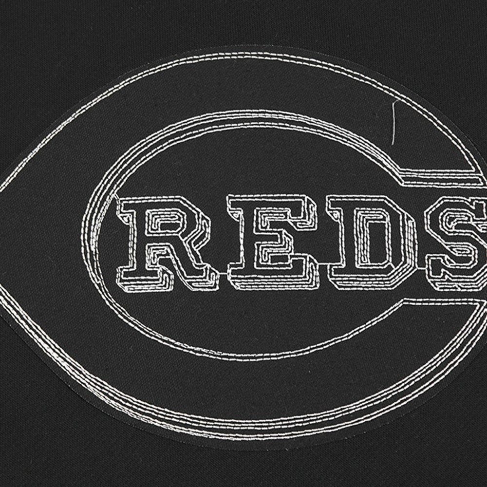 Cincinnati Reds Pro Standard Paint The City Dropped Shoulder Pullover Sweatshirt - Black Pullover