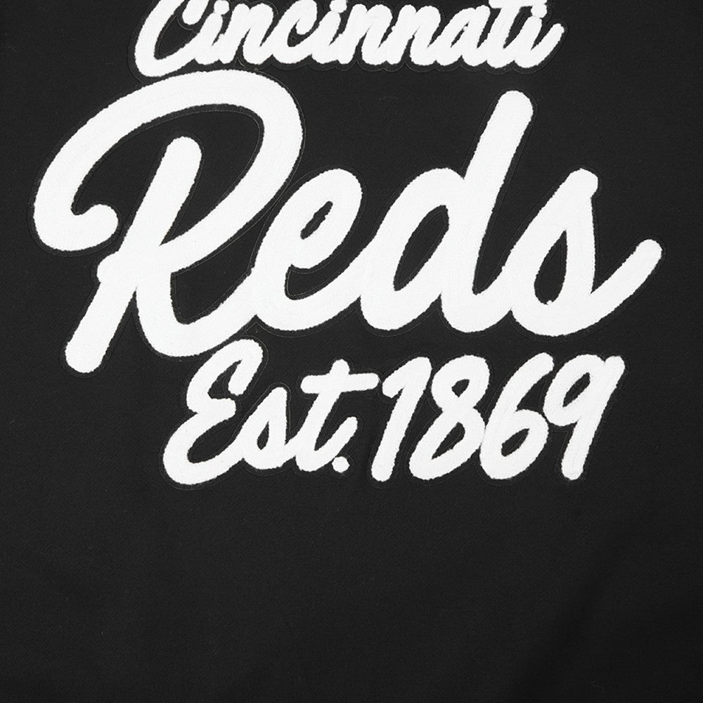 Cincinnati Reds Pro Standard Paint The City Dropped Shoulder Pullover Sweatshirt - Black Pullover
