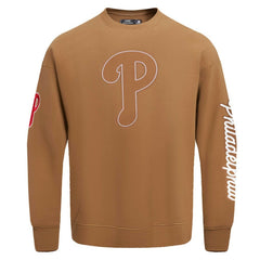 Philadelphia Phillies Pro Standard Paint The City Dropped Shoulder Pullover Sweatshirt - Brown Pullover