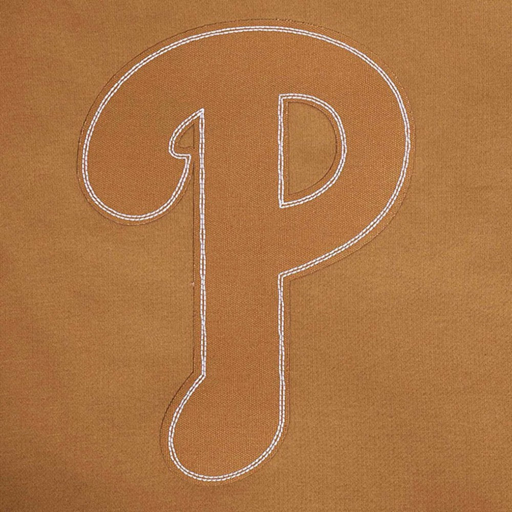 Philadelphia Phillies Pro Standard Paint The City Dropped Shoulder Pullover Sweatshirt - Brown Pullover