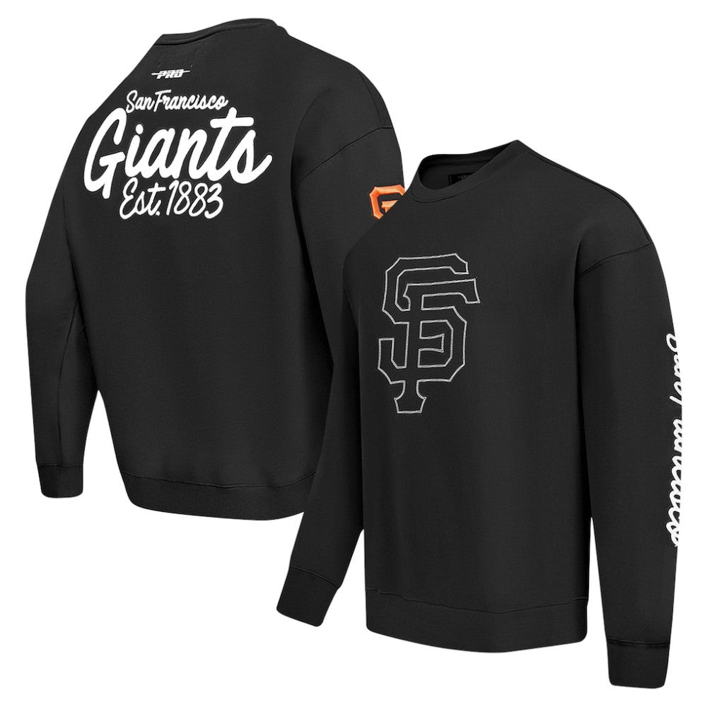 San Francisco Giants Pro Standard Paint The City Dropped Shoulder Pullover Sweatshirt - Black Pullover