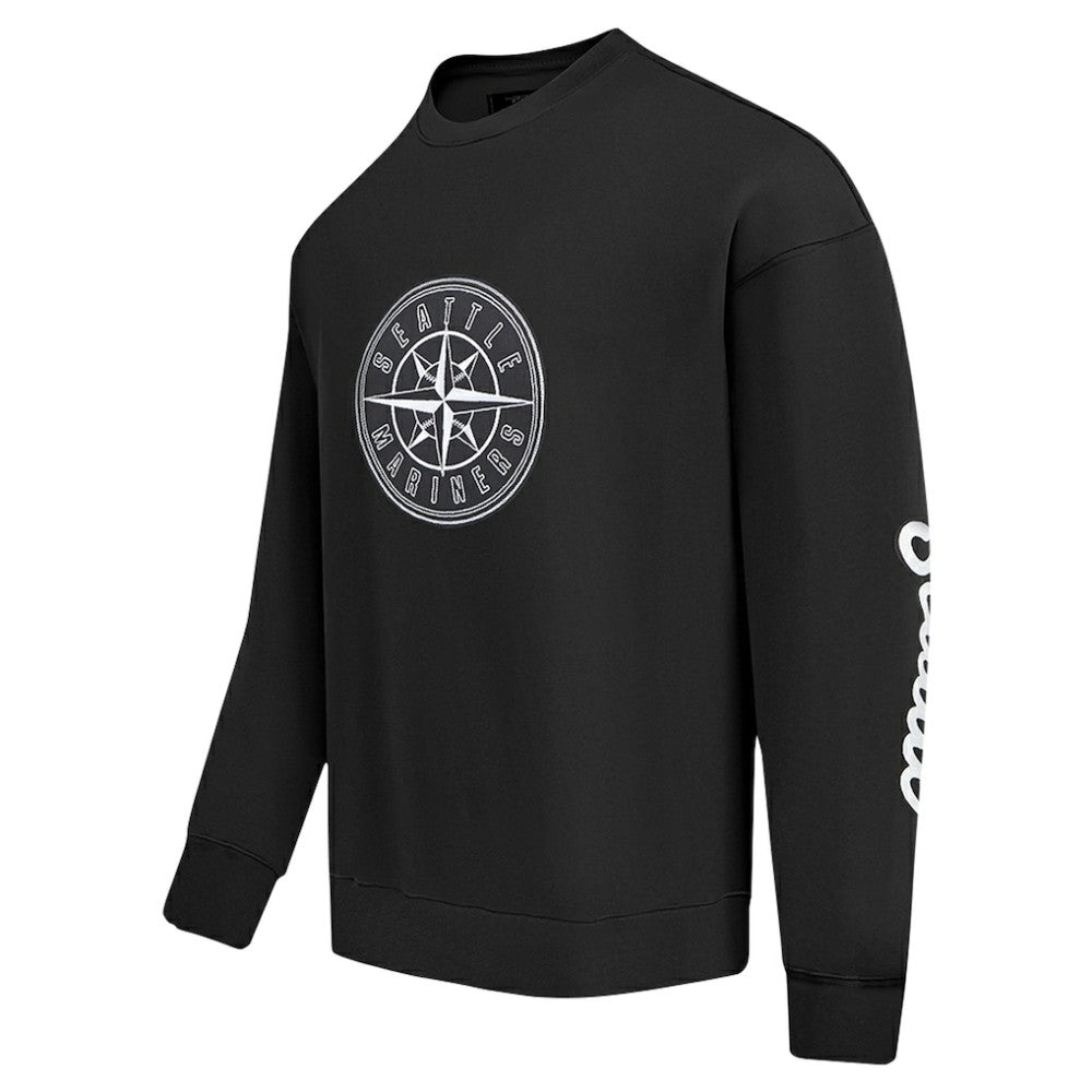 Seattle Mariners Pro Standard Paint The City Dropped Shoulder Pullover Sweatshirt - Black Pullover
