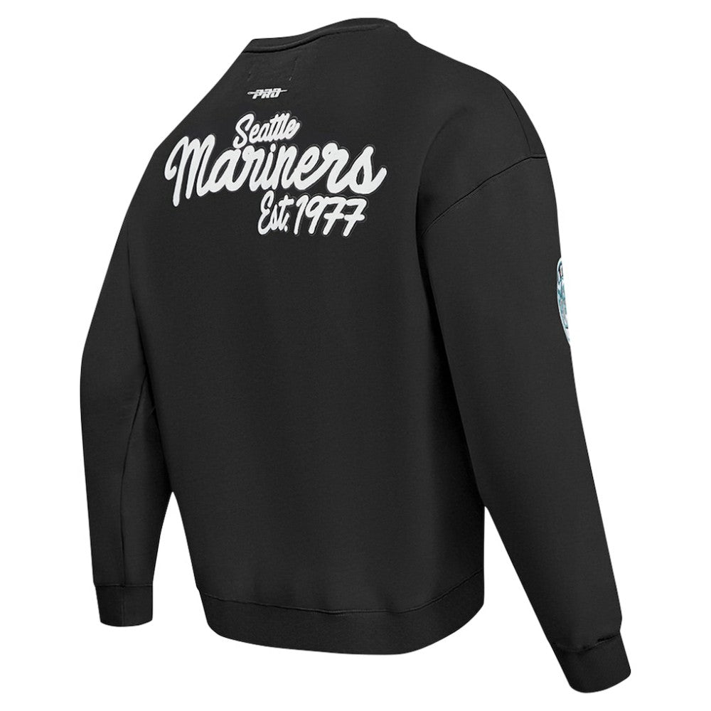 Seattle Mariners Pro Standard Paint The City Dropped Shoulder Pullover Sweatshirt - Black Pullover