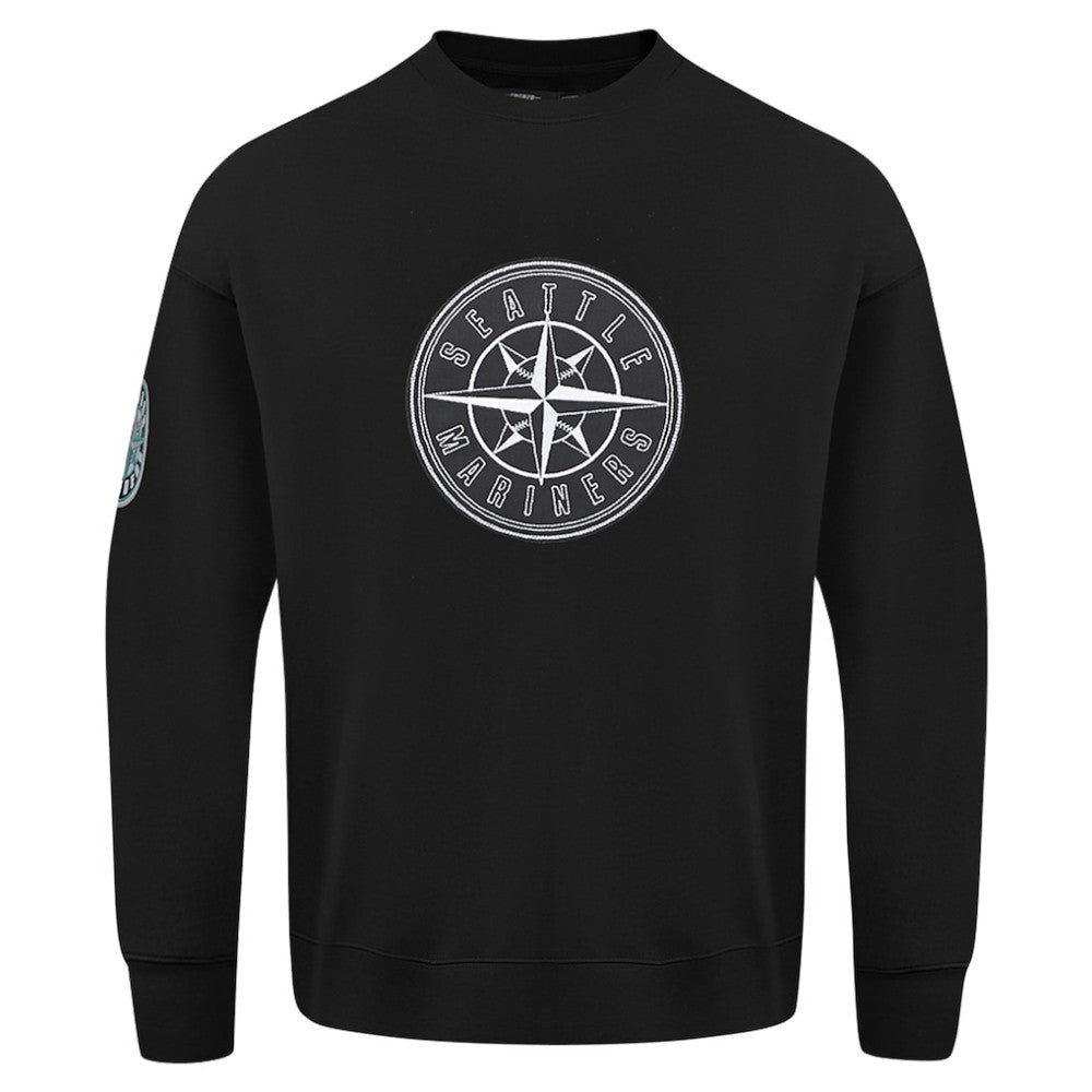 Seattle Mariners Pro Standard Paint The City Dropped Shoulder Pullover Sweatshirt - Black Pullover