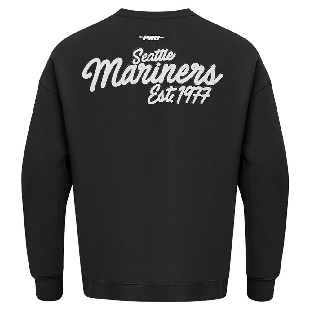 Seattle Mariners Pro Standard Paint The City Dropped Shoulder Pullover Sweatshirt - Black Pullover