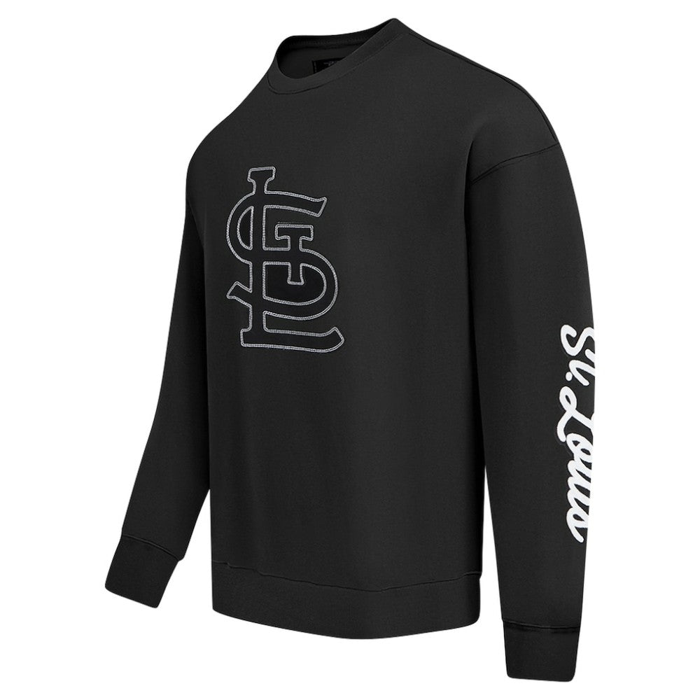 St. Louis Cardinals Pro Standard Paint The City Dropped Shoulder Pullover Sweatshirt - Black Pullover