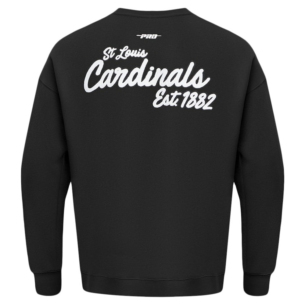 St. Louis Cardinals Pro Standard Paint The City Dropped Shoulder Pullover Sweatshirt - Black Pullover