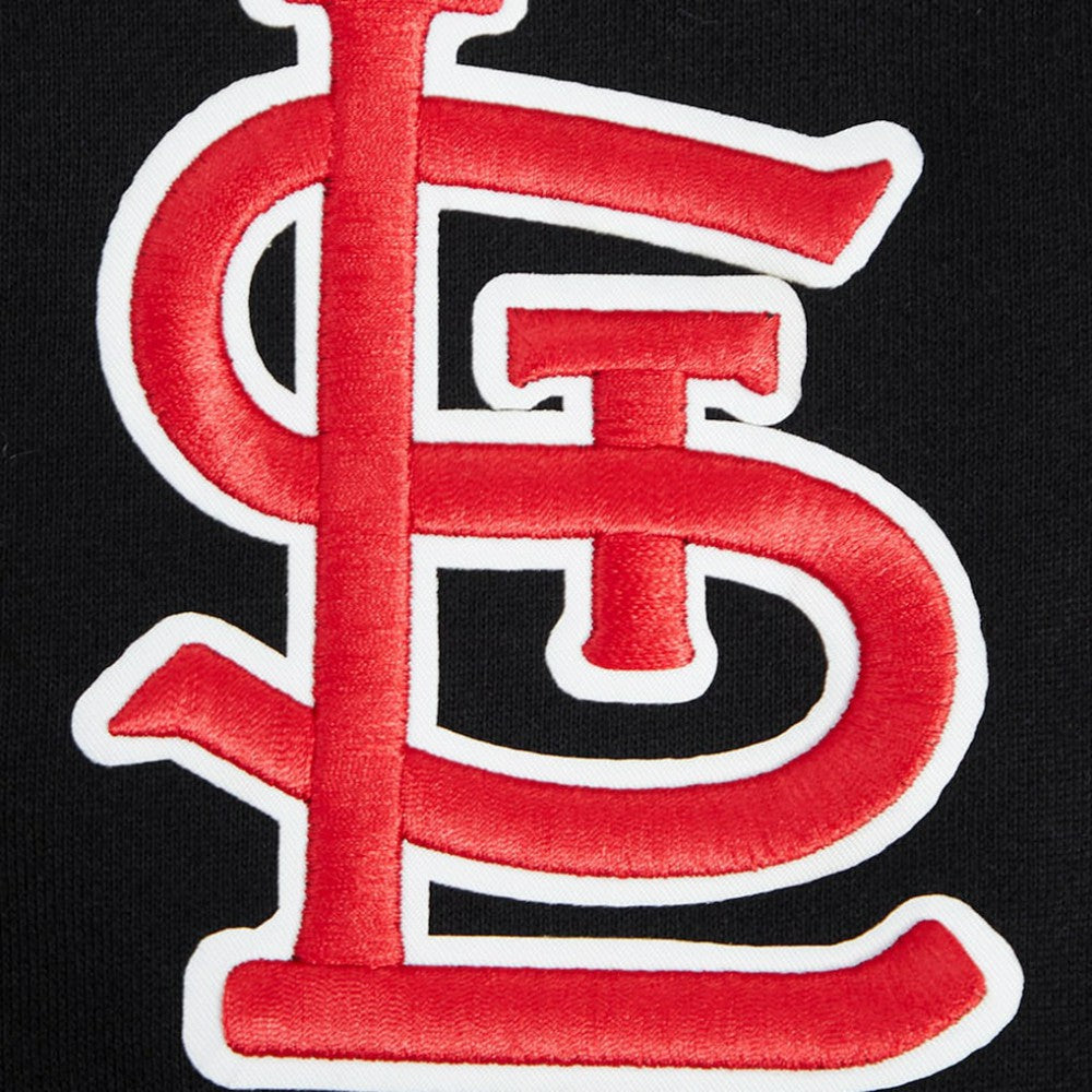 St. Louis Cardinals Pro Standard Paint The City Dropped Shoulder Pullover Sweatshirt - Black Pullover