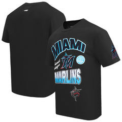 Miami Marlins Pro Standard Turn It Up Dropped Shoulder T-Shirt - Black T-shirts