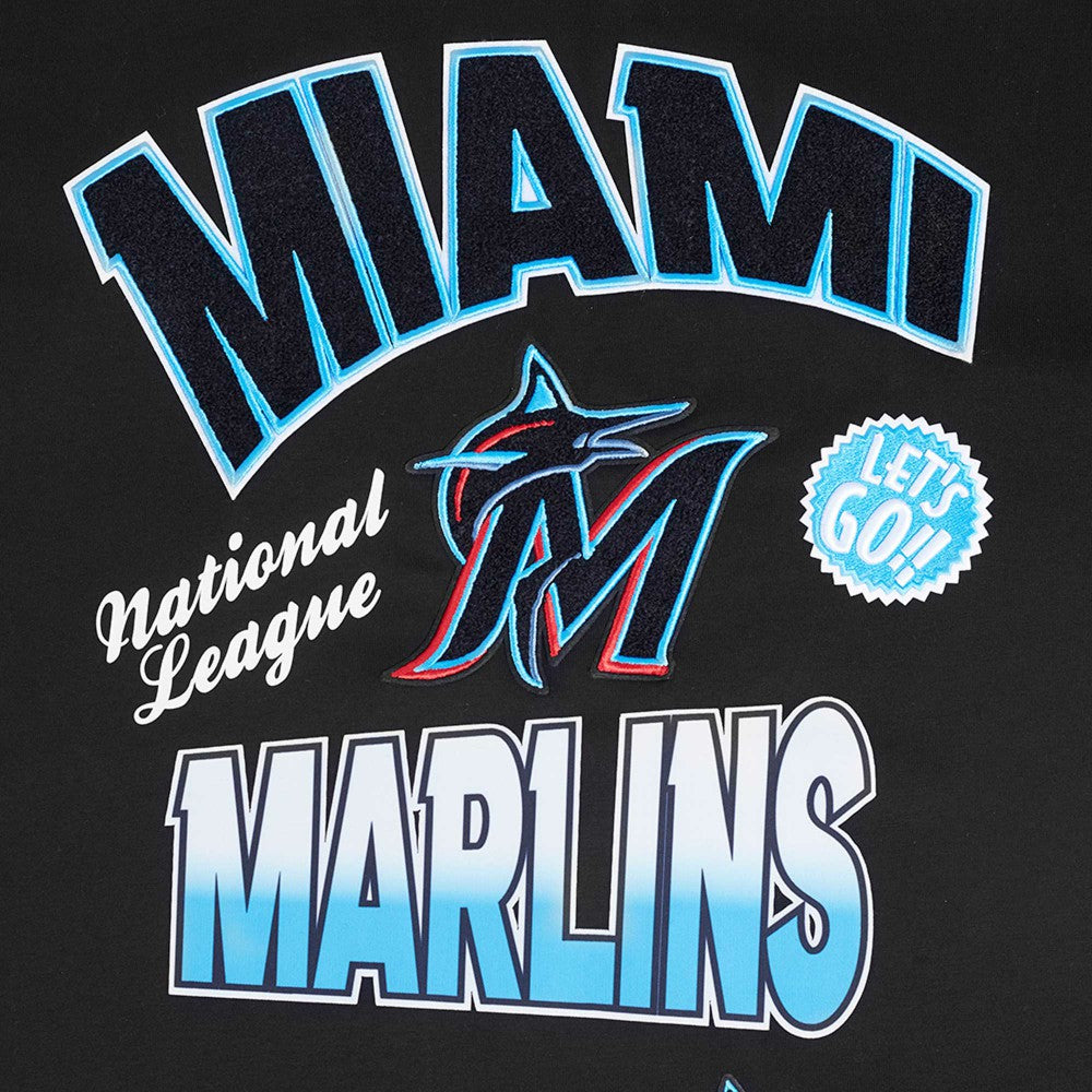 Miami Marlins Pro Standard Turn It Up Dropped Shoulder T-Shirt - Black T-shirts
