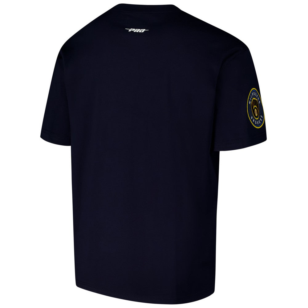 Milwaukee Brewers Pro Standard Turn It Up Dropped Shoulder T-Shirt - Navy T-shirts