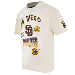 San Diego Padres Pro Standard Turn It Up Dropped Shoulder T-Shirt - Cream T-shirts