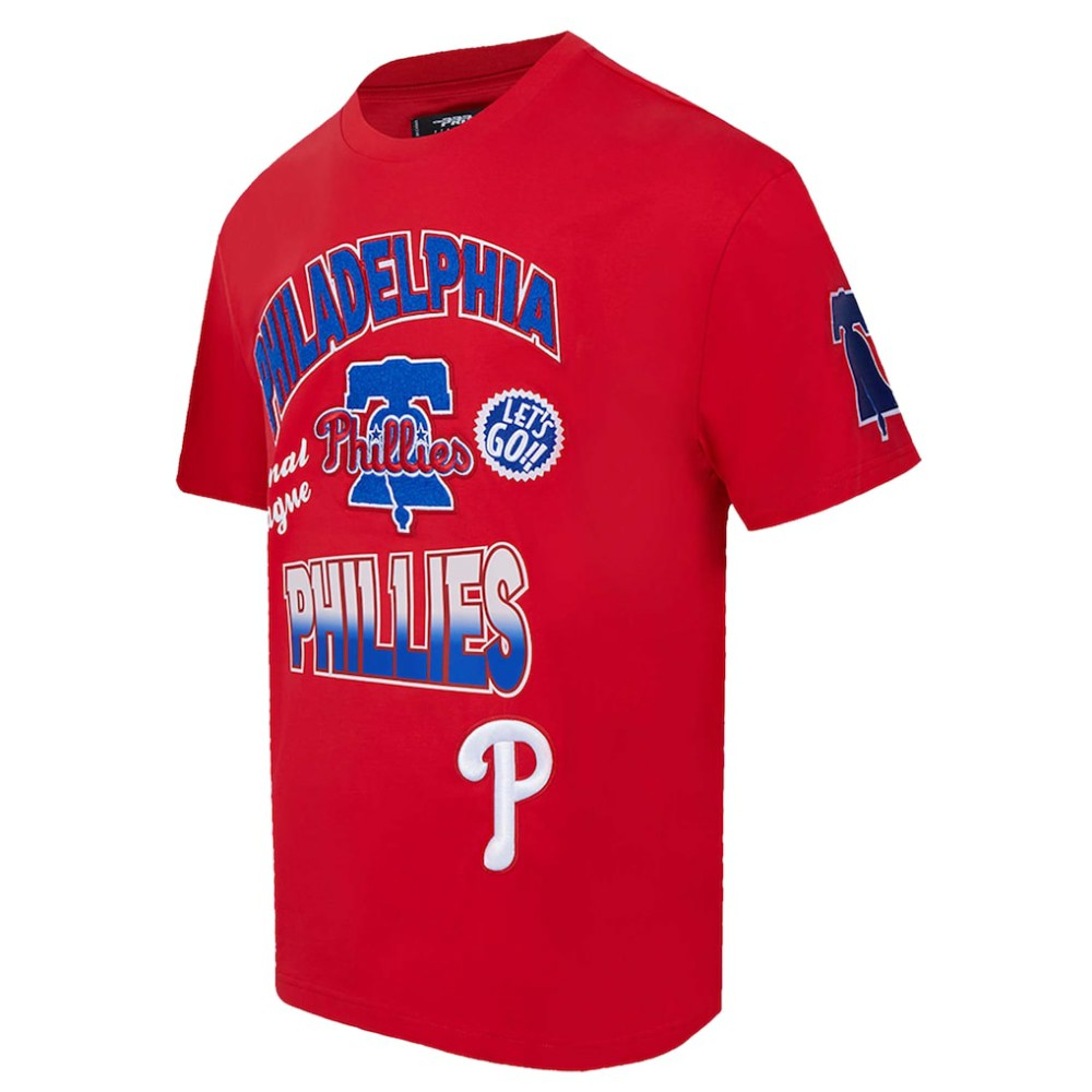 Philadelphia Phillies Pro Standard Turn It Up Dropped Shoulder T-Shirt - Red T-shirts