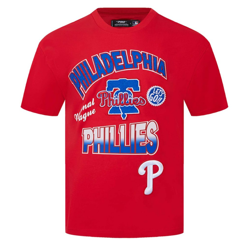 Philadelphia Phillies Pro Standard Turn It Up Dropped Shoulder T-Shirt - Red T-shirts