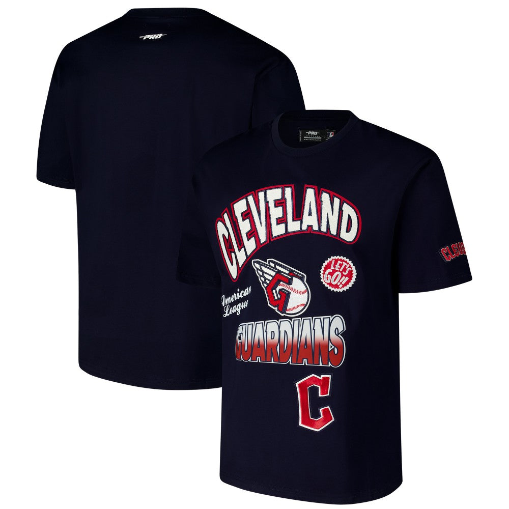 Cleveland Guardians Pro Standard Turn It Up Dropped Shoulder T-Shirt - Navy T-shirts