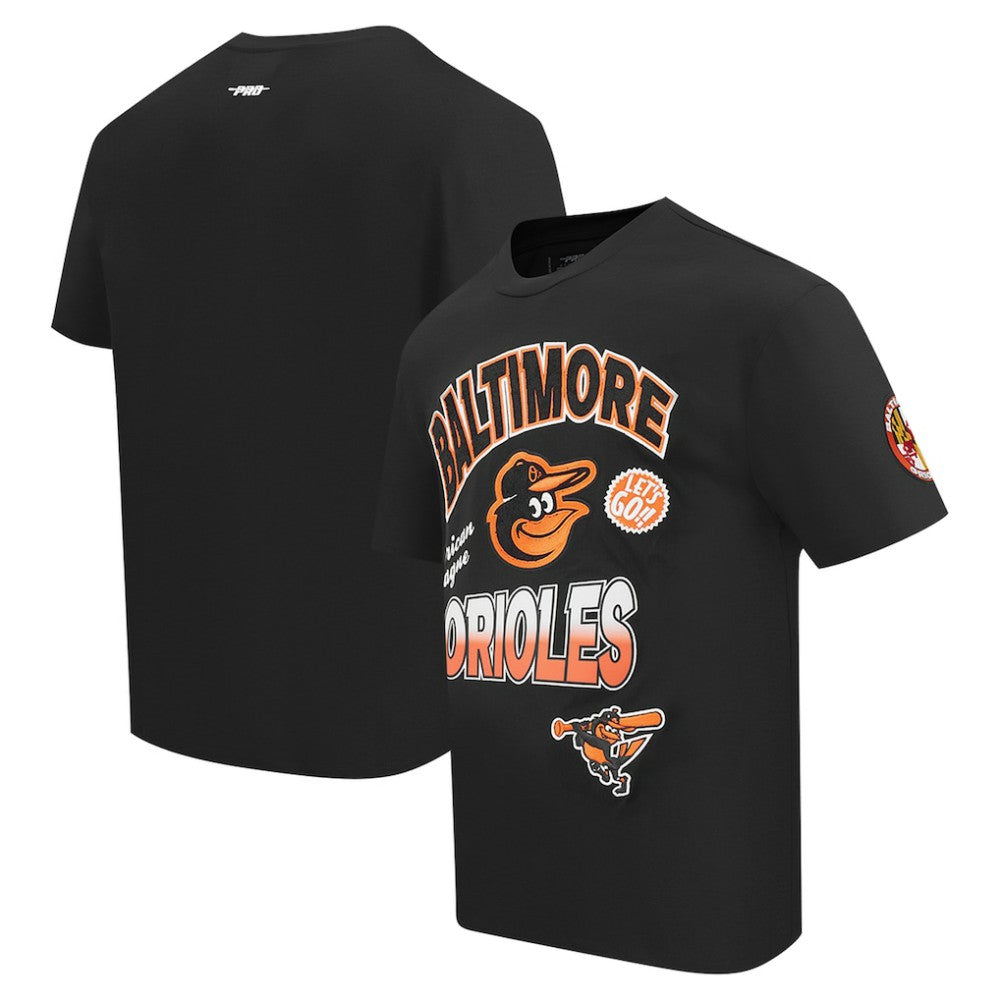 Baltimore Orioles Pro Standard Turn It Up Dropped Shoulder T-Shirt - Black T-shirts