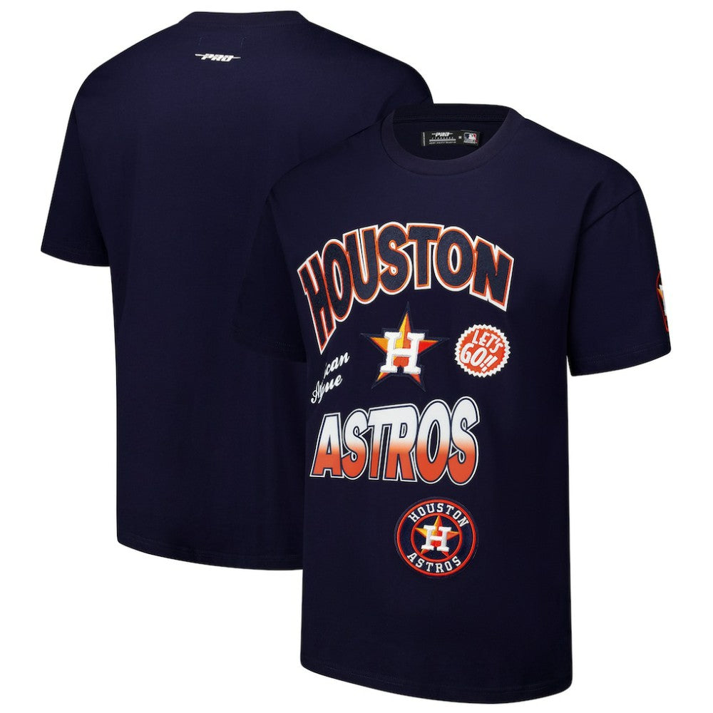 Houston Astros Pro Standard Turn It Up Dropped Shoulder T-Shirt - Navy T-shirts
