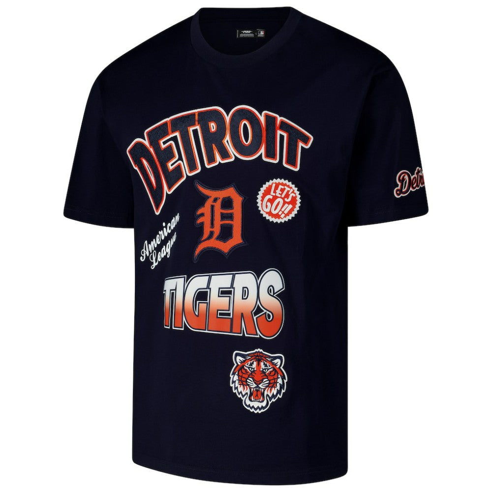 Detroit Tigers Pro Standard Turn It Up Dropped Shoulder T-Shirt - Navy T-shirts