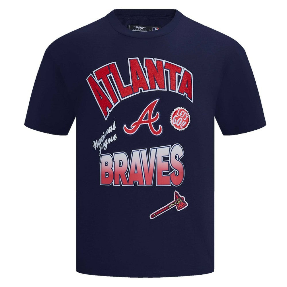 Atlanta Braves Pro Standard Turn It Up Dropped Shoulder T-Shirt - Navy T-shirts