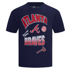 Atlanta Braves Pro Standard Turn It Up Dropped Shoulder T-Shirt - Navy T-shirts