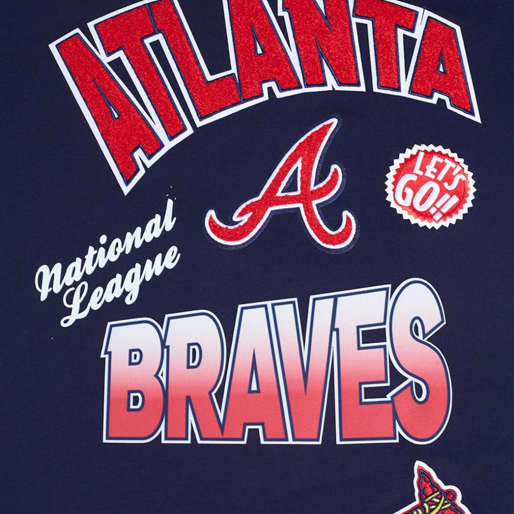 Atlanta Braves Pro Standard Turn It Up Dropped Shoulder T-Shirt - Navy T-shirts