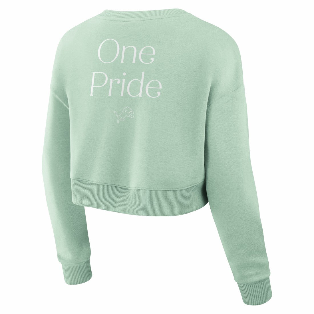 Detroit Lions Women's Studio Tri-Blend Cropped Pullover Sweatshirt Mint