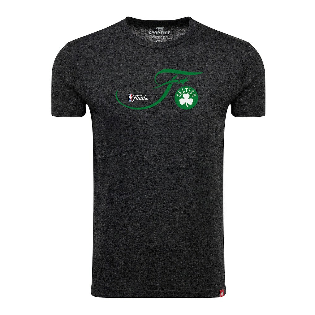 Boston Celtics Sportiqe Unisex 2024 NBA Finals Super Soft Comfy Tri-Blend T-Shirt Heather Black
