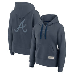 Atlanta Braves Fanatics Women's Elements Future Ground Subtle Tonal Pullover Hoodie - Blue Hoodies