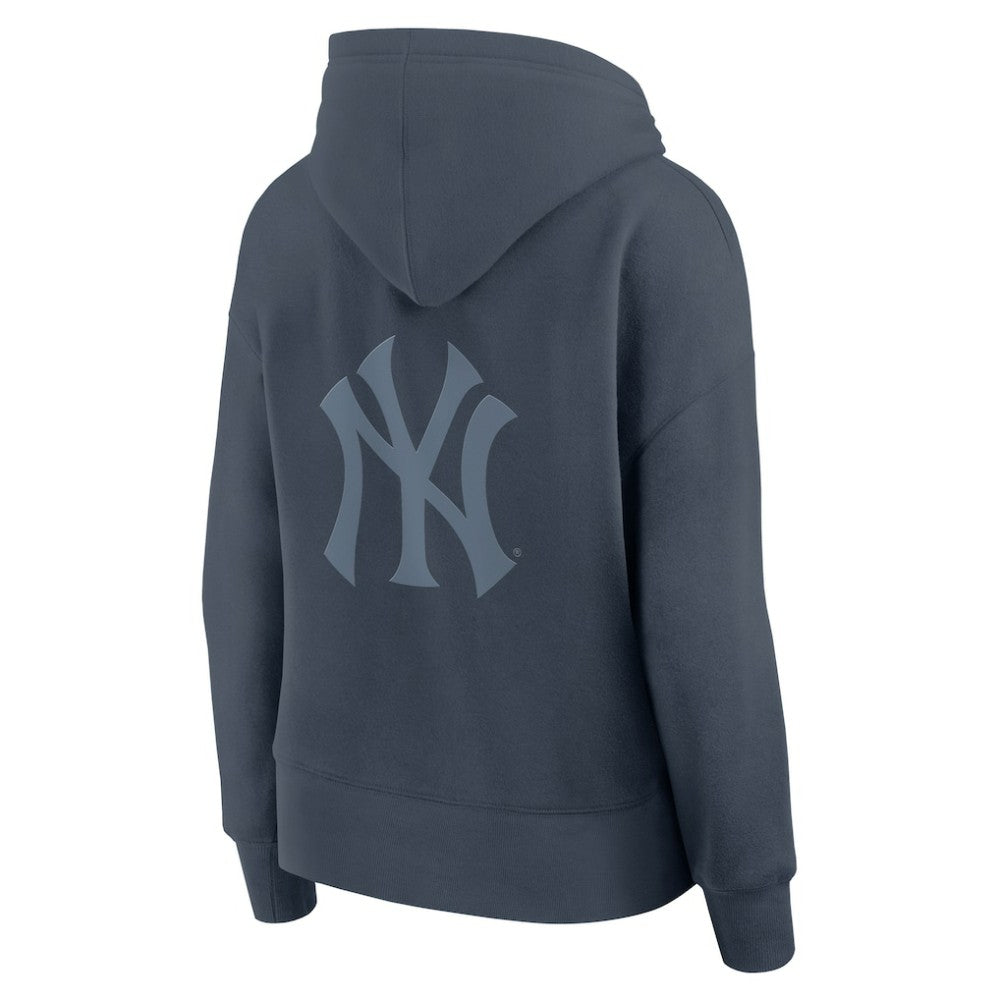 New York Yankees Fanatics Women's Elements Future Ground Subtle Tonal Pullover Hoodie - Blue Hoodies