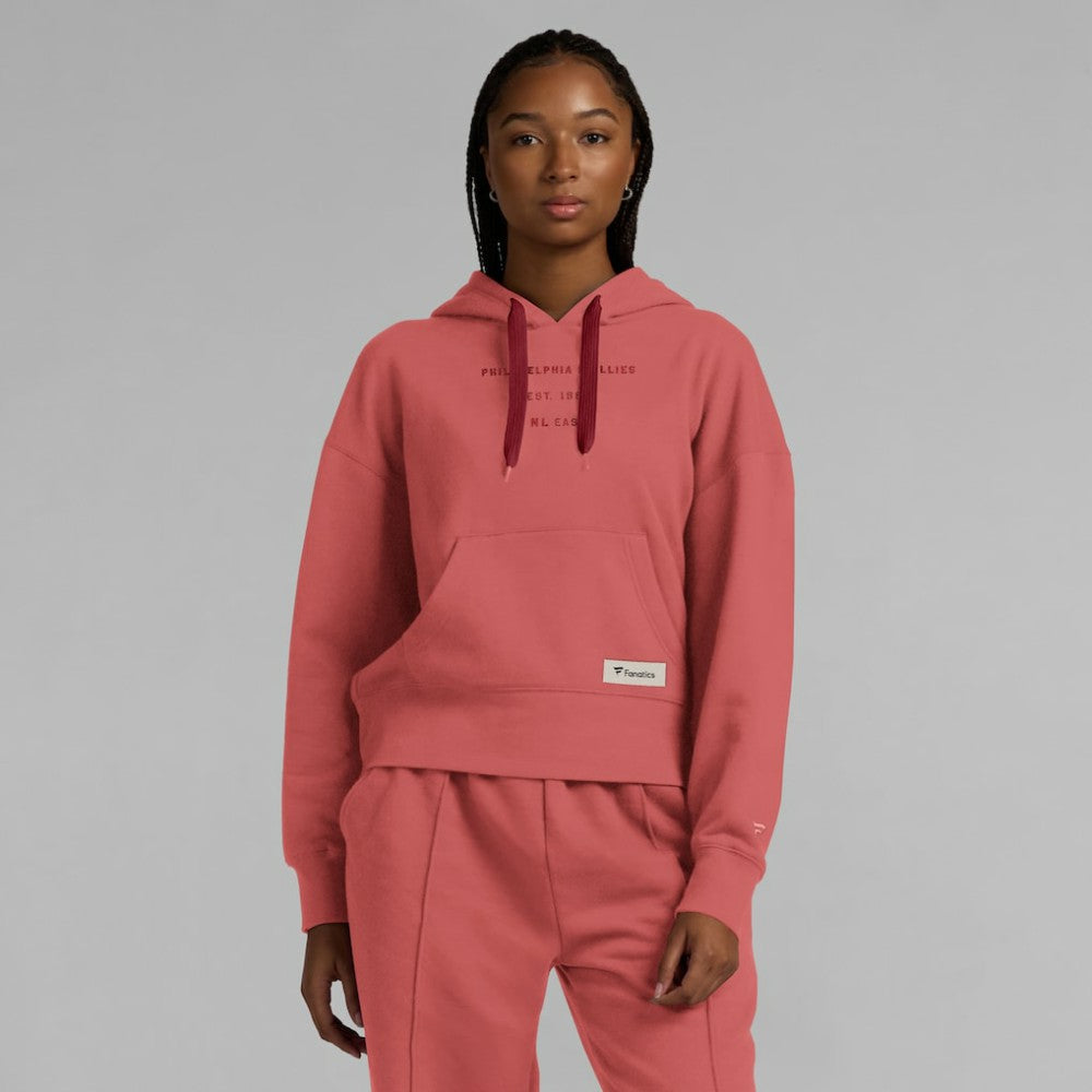 Philadelphia Phillies Fanatics Women's Elements Future Ground Subtle Tonal Pullover Hoodie - Red Hoodies
