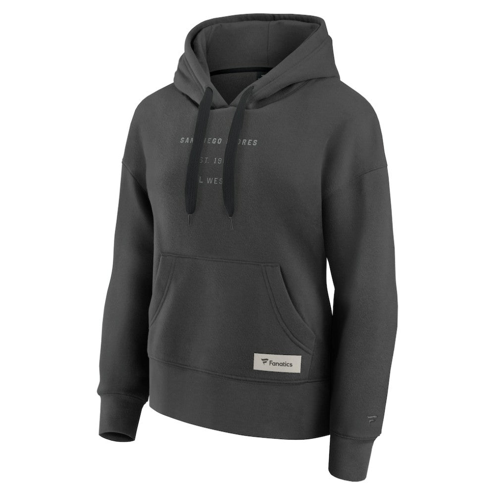 San Diego Padres Fanatics Women's Elements Future Ground Subtle Tonal Pullover Hoodie - Charcoal Hoodies