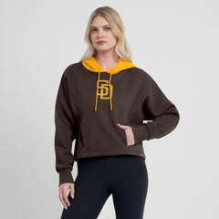 San Diego Padres Fanatics Women's Oversized Legacy Favorite Spectator Pullover Hoodie - Brown Hoodies