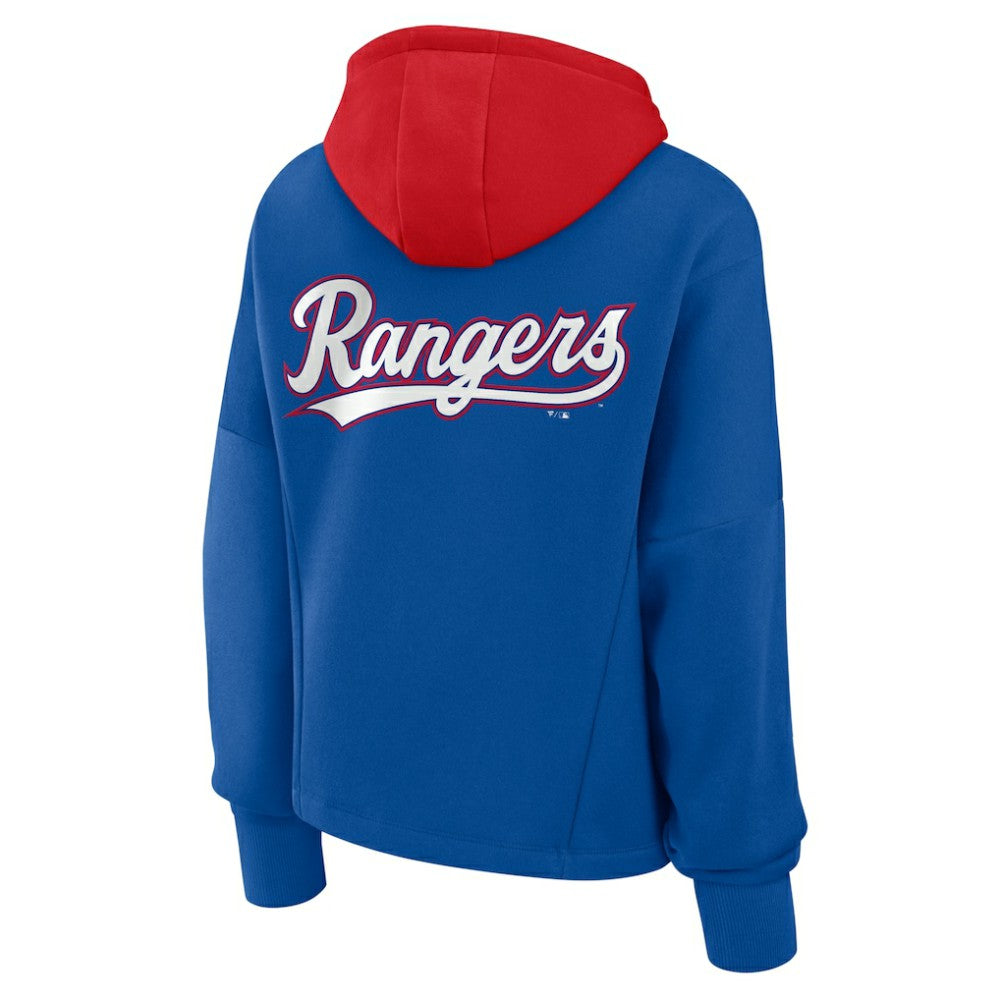 Texas Rangers Fanatics Women's Oversized Legacy Favorite Spectator Pullover Hoodie - Royal Hoodies