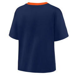 Houston Astros Fanatics Oversized Race To Win V-Neck T-Shirt - Navy/Graphite T-shirts