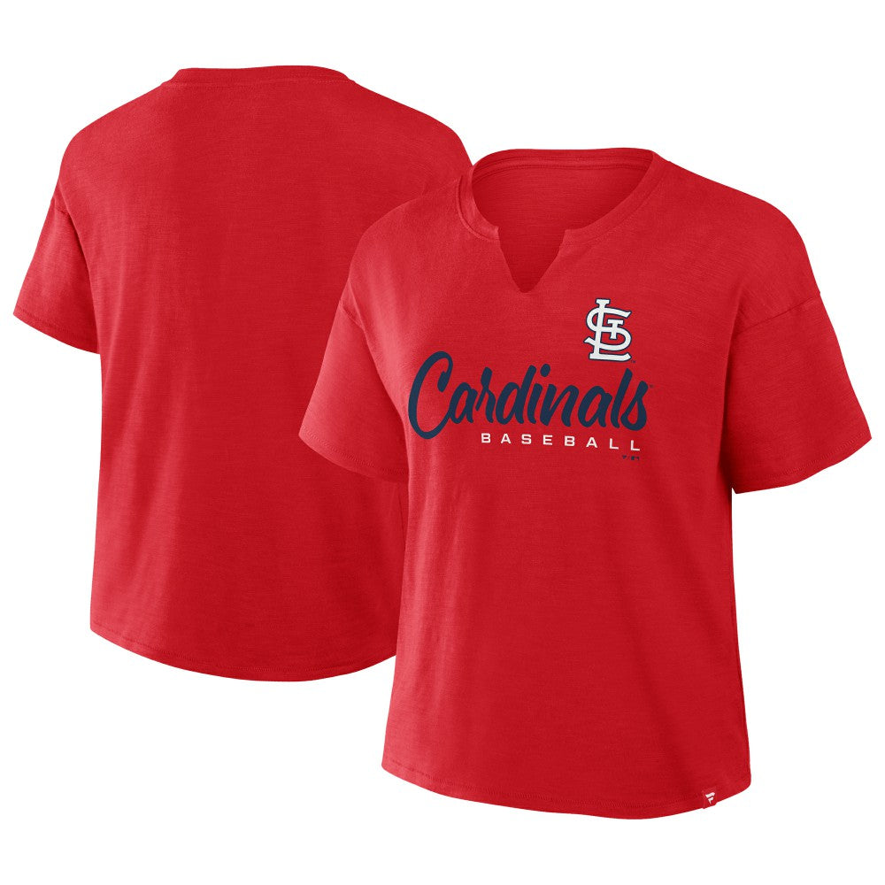 St. Louis Cardinals Fanatics Women's Fan Fave Stadium Slub Boxy T-Shirt - Red T-shirts