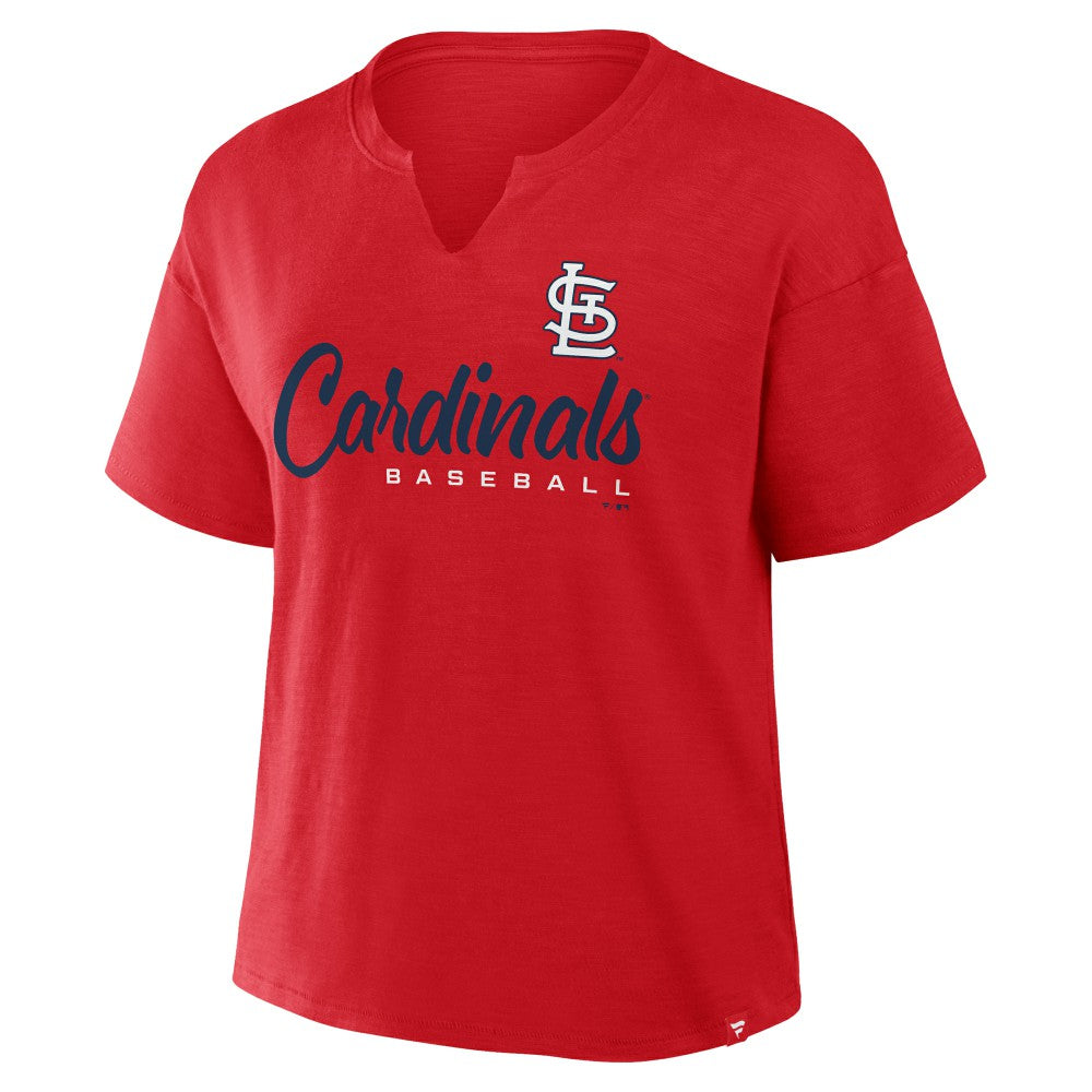 St. Louis Cardinals Fanatics Women's Fan Fave Stadium Slub Boxy T-Shirt - Red T-shirts