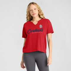 St. Louis Cardinals Fanatics Women's Fan Fave Stadium Slub Boxy T-Shirt - Red T-shirts