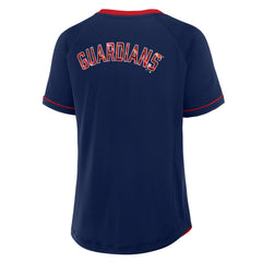Cleveland Guardians Fanatics Women's League Diva Star Raglan V-Neck T-Shirt - Navy T-shirts
