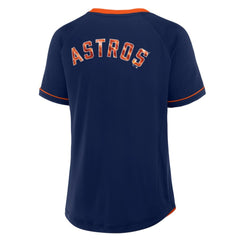 Houston Astros Fanatics Women's League Diva Star Raglan V-Neck T-Shirt - Navy T-shirts