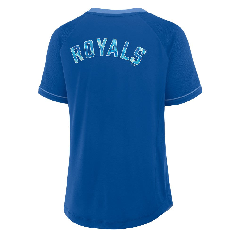 Kansas City Royals Fanatics Women's League Diva Star Raglan V-Neck T-Shirt - Royal T-shirts