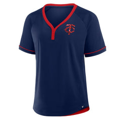 Minnesota Twins Fanatics Women's League Diva Star Raglan V-Neck T-Shirt - Navy T-shirts