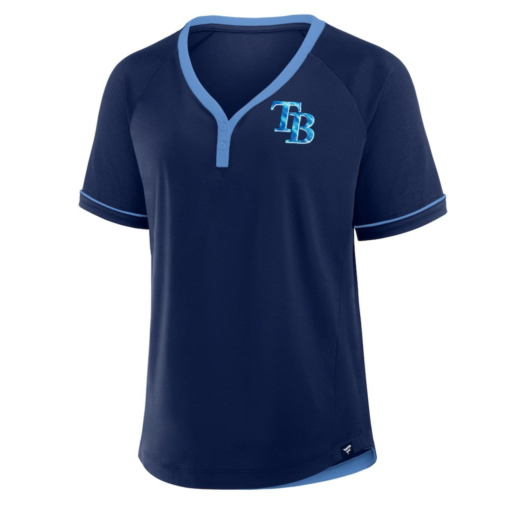 Tampa Bay Rays Fanatics Women's League Diva Star Raglan V-Neck T-Shirt - Navy T-shirts