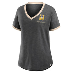 Pittsburgh Pirates Fanatics Women's Binge Worthy Stadium Slub V-Neck T-Shirt - Black T-shirts