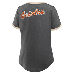 Baltimore Orioles Fanatics Women's Binge Worthy Stadium Slub V-Neck T-Shirt - Black T-shirts