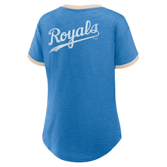 Kansas City Royals Fanatics Women's Binge Worthy Stadium Slub V-Neck T-Shirt - Royal T-shirts