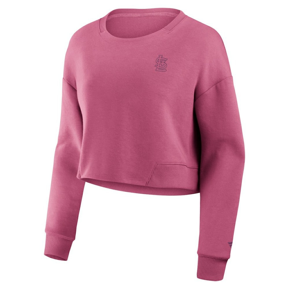 St. Louis Cardinals Fanatics Women's Studio Cropped Pullover Sweatshirt - Pink Pullover