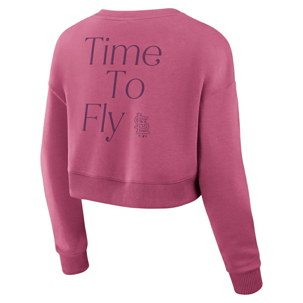 St. Louis Cardinals Fanatics Women's Studio Cropped Pullover Sweatshirt - Pink Pullover