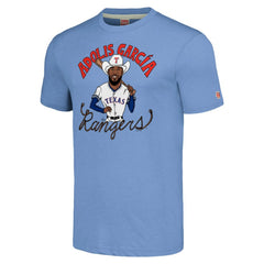 Adolis García Texas Rangers Homage Caricature Player Tri-Blend T-Shirt - Light Blue T-shirts