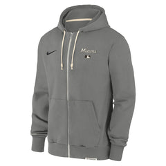 Miami Marlins Nike Authentic Collection Travel Performance Full-Zip Hoodie - Charcoal Hoodies
