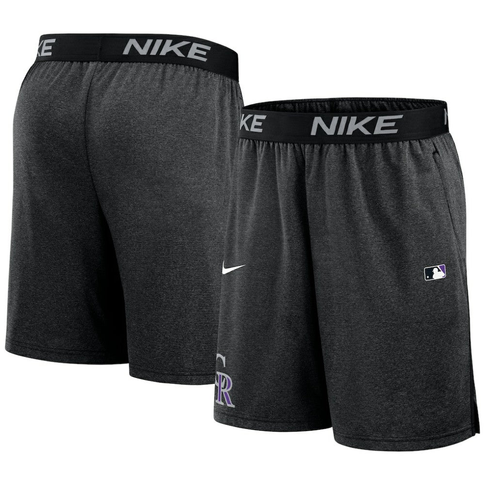 Colorado Rockies Nike Authentic Collection Performance Knit Shorts - Black Shorts